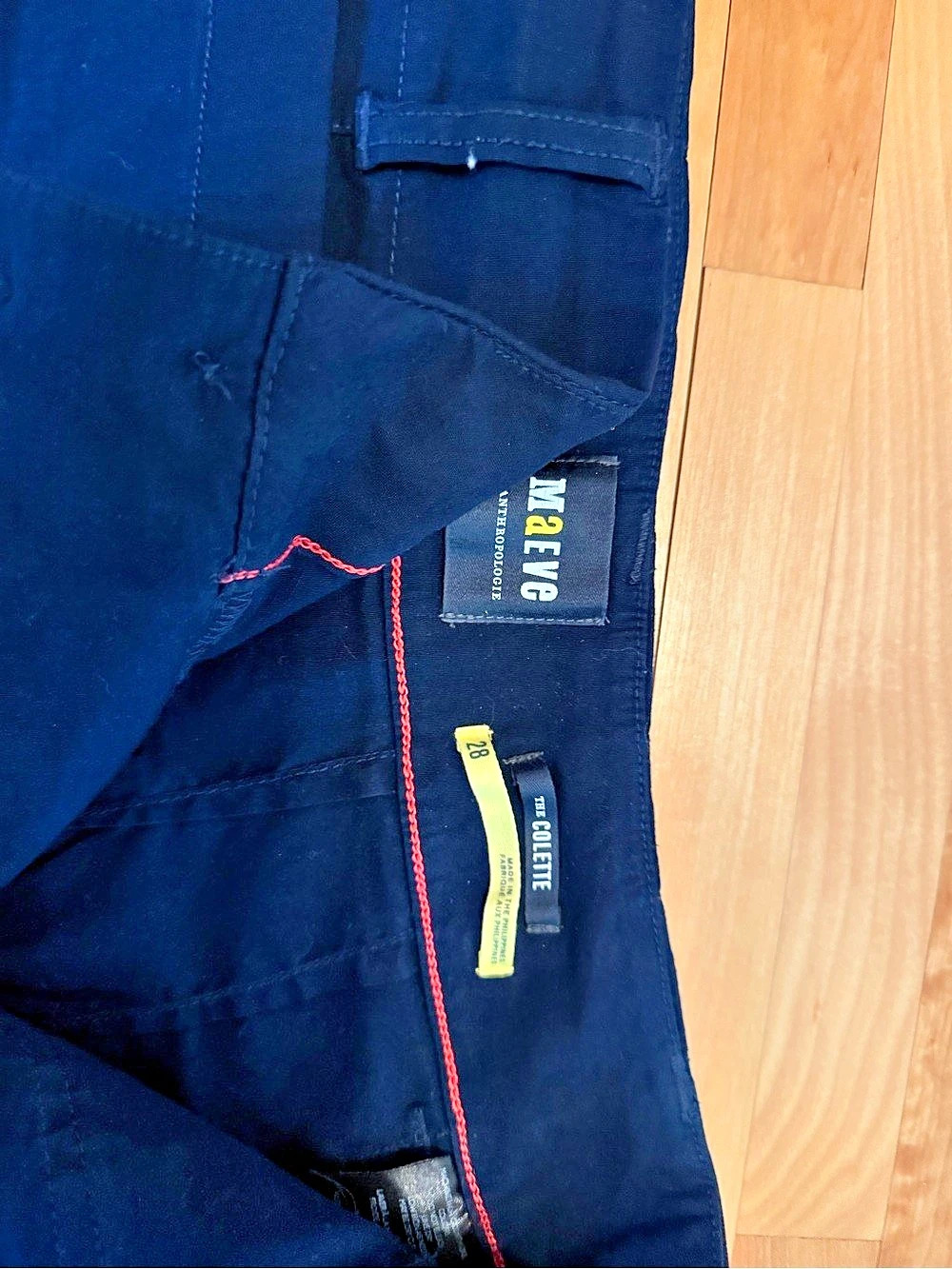 Anthropologie Colette Cropped Wide-legged pants by Maeve. Navy. Size 28. - Picture 6 of 6